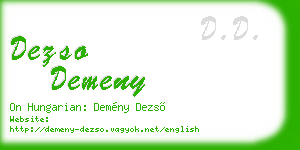 dezso demeny business card